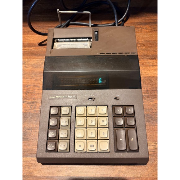 Sears Other - Vintage Sears Mini Desk Top 12 Printing Calculator Brown Model 272.58090 Japan